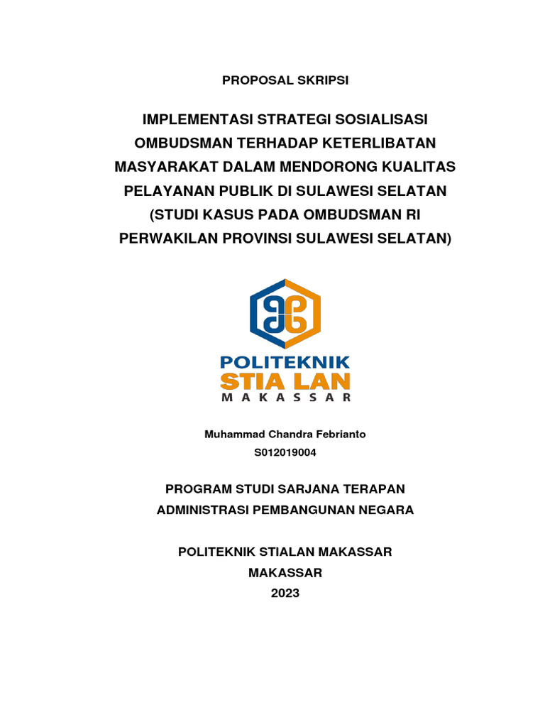 Proposal skripsi administrasi publik pdf