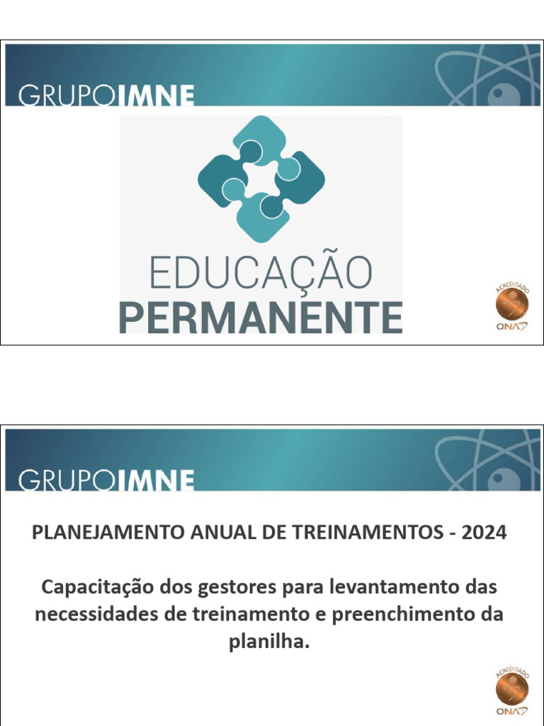 Capacitação para Planejamento de Treinamento Anual 2024 PDF | PDF ...