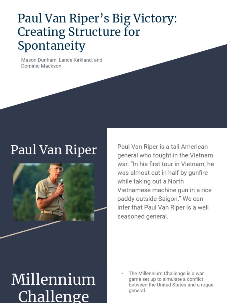 Paul Van Riper's Strategic Victory Insights | PDF | Improvisational ...