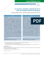 Anestesia Epidural Caudal en Pediatría. Experiencia de 10 Años Del Hospital