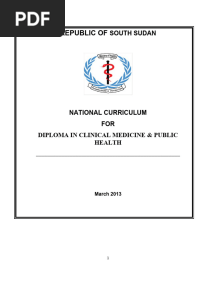 Curriculum For Diploma in Clinical Medicine and Public Health Final May 2013