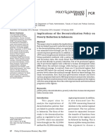 Implications of The Decentralization Policy On Poverty Reduction in Indonesia