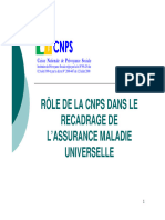 Rôle de La Cnps Dans Le Rôle de La Cnps Dans Le Recadrage de L'Assurance Maladie Universelle