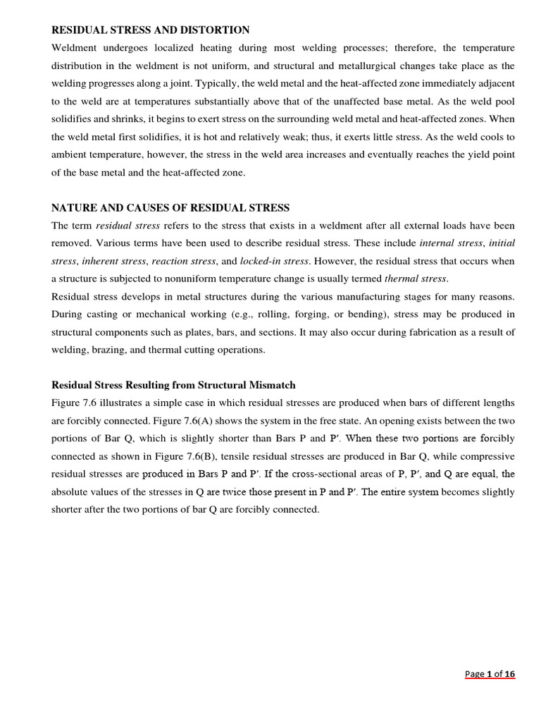 Effects of Welding Residual Stress | PDF | Deformation (Engineering ...