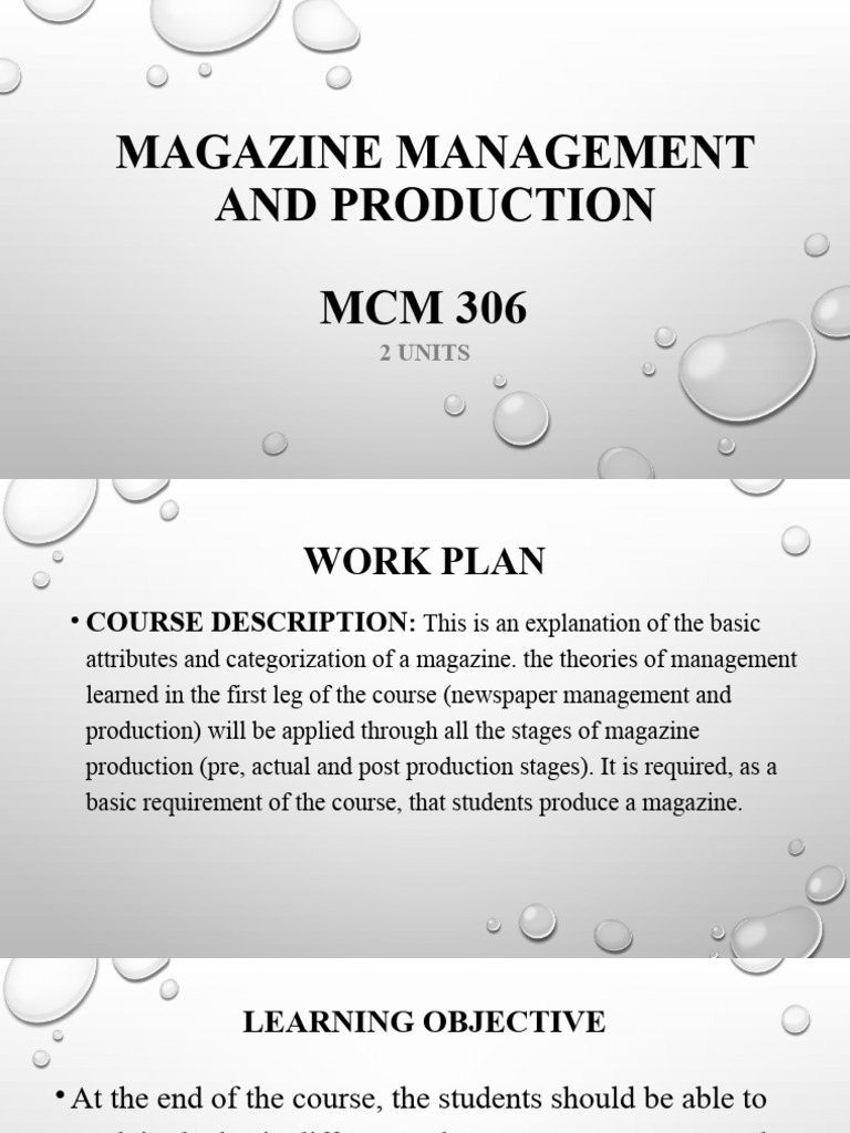 Magazine Management and Production Overview | PDF | Magazines | Page Layout