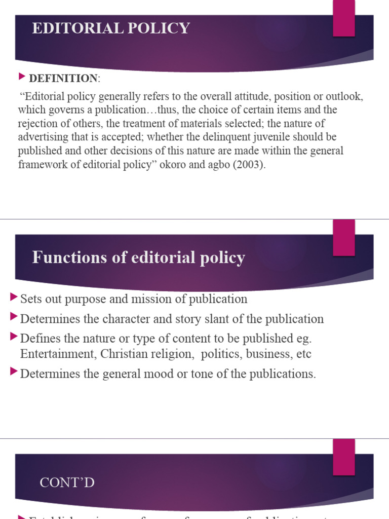 Editorial Policy Overview for Newspapers | PDF
