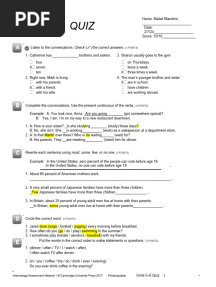 Interchange 1 5TH Edition Quiz Units 5 6