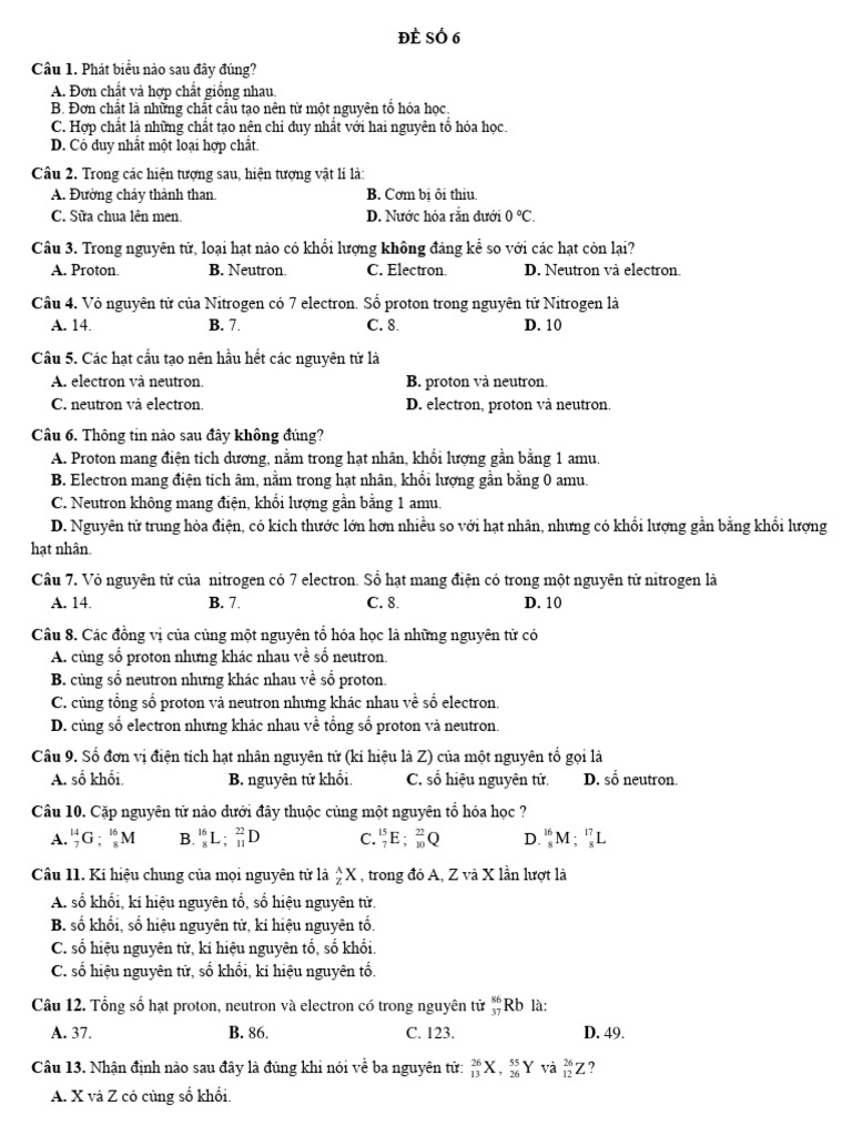 ĐỀ SỐ 6 HS | PDF