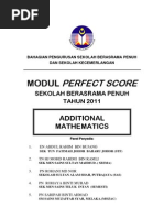 Add Maths Perfect Score Module Form 4 Topical  Area  Add Maths Perfect Score Module Form 4 Topical  Area
