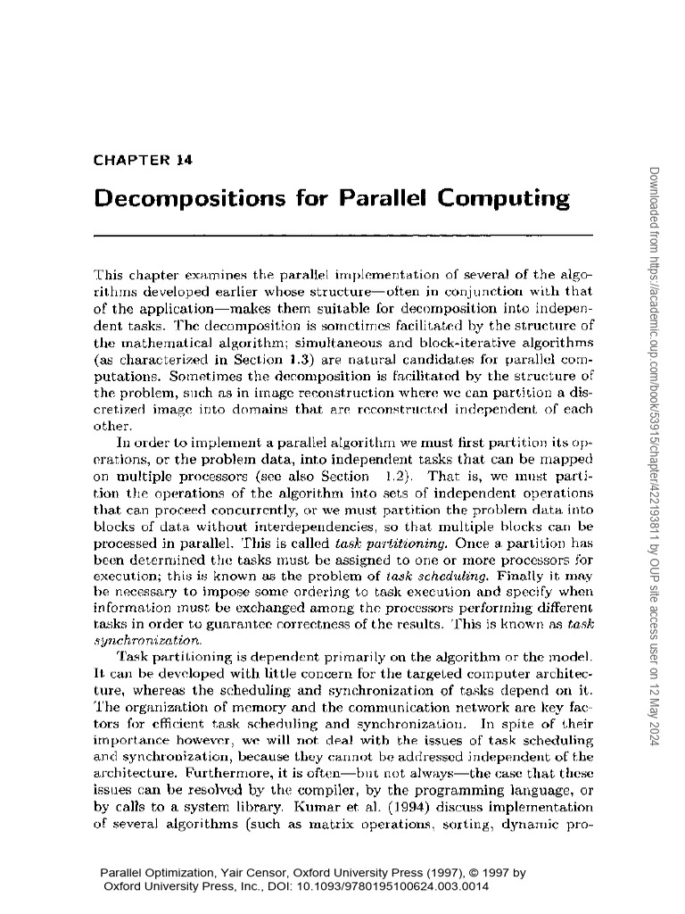 Decompositions For Parallel Computing: Task Scheduling | PDF | Matrix ...
