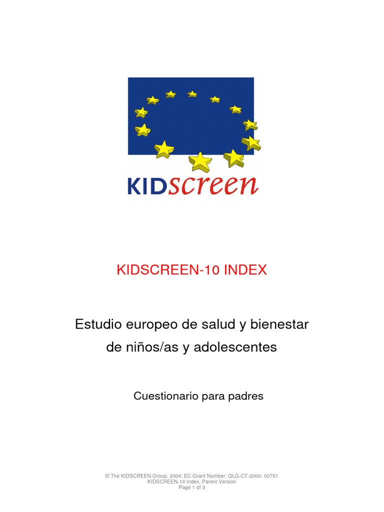 KIDSCREEN-10 Index - Parents - Spain | PDF | Relaciones personales ...