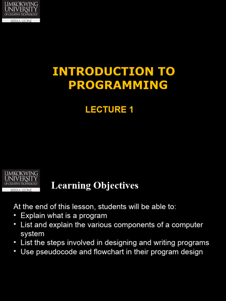 Introduction To Programming Wk1 | PDF | Computer Data Storage ...