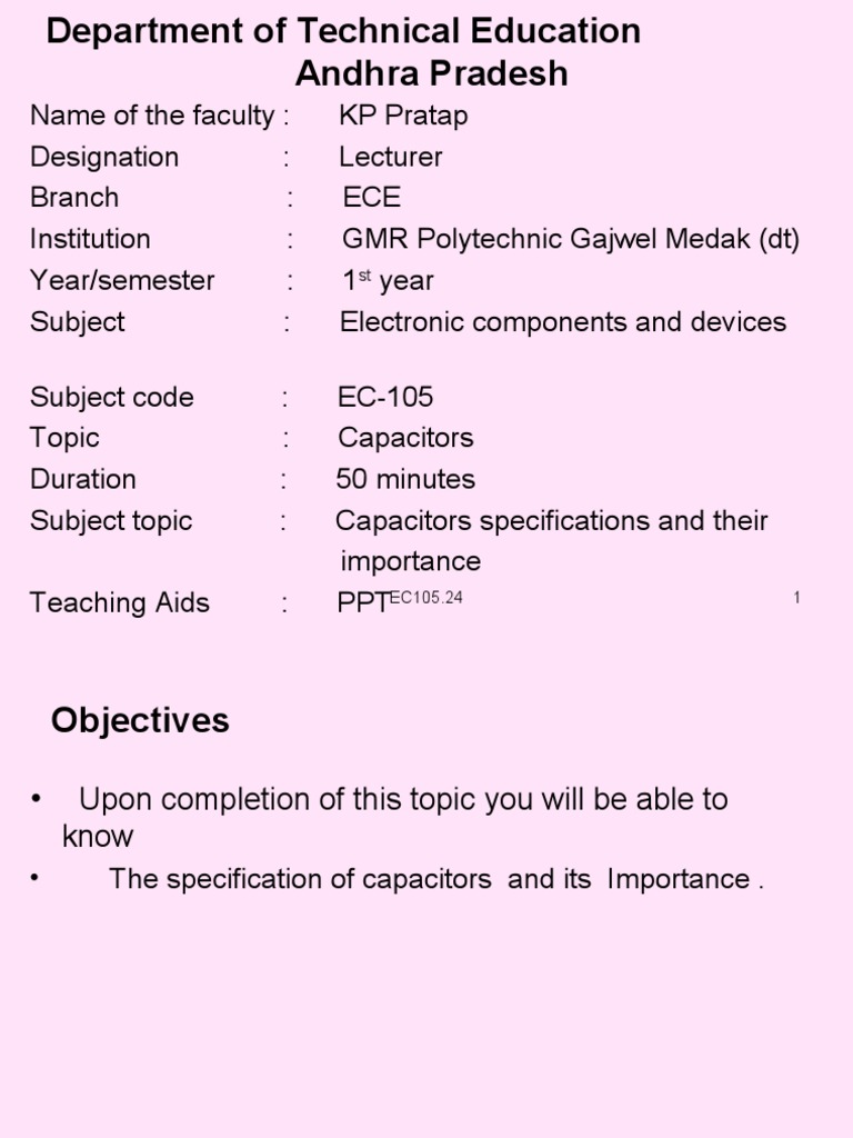 EC105 | PDF | Dielectric | Capacitor