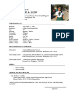 Curriculum Vitae Example 1