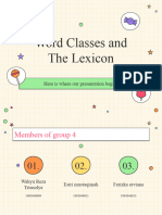 Syntax (Word Classes and The Lexicon)