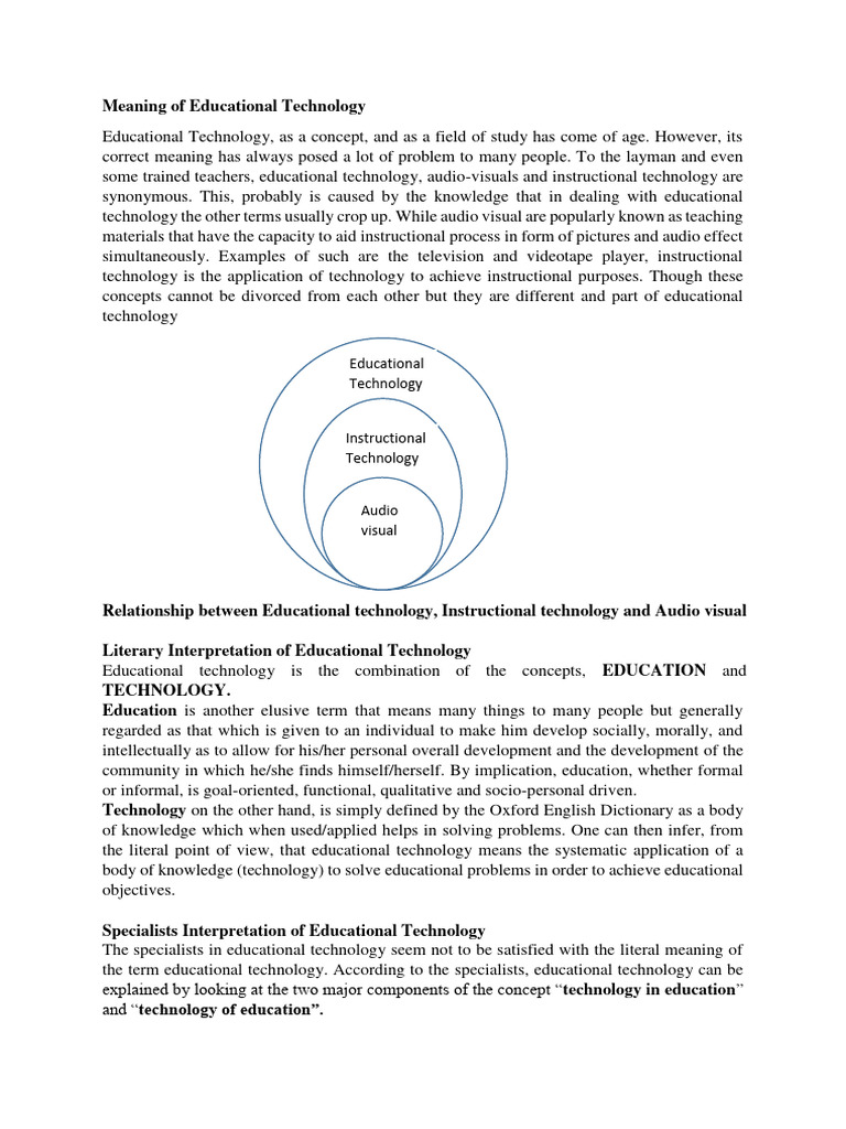 Edu Tech Lecture Note. 2 | PDF | Educational Technology | Teachers