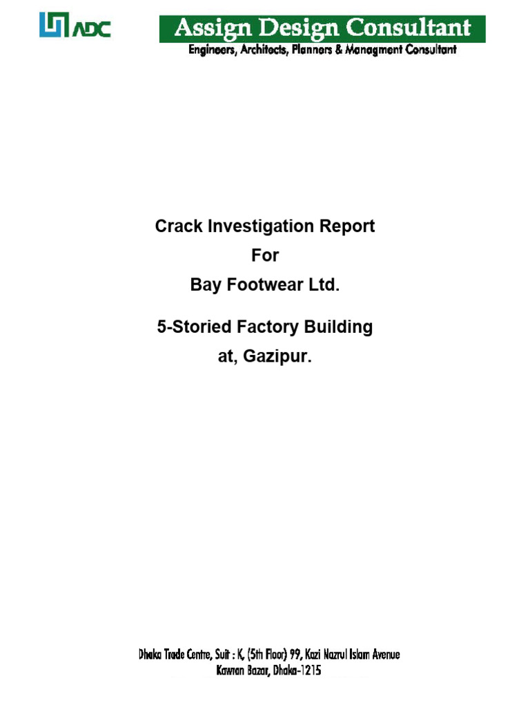 Crack Investigation Report For Bay Footwear Ltd. (14!05!24) | PDF ...