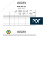 Score Sheet - Vocal Solo Pop