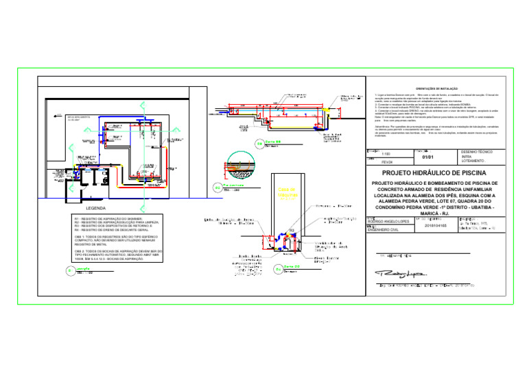 Projeto Hidráulico de Piscina Residencial | PDF | Engenharia Civil