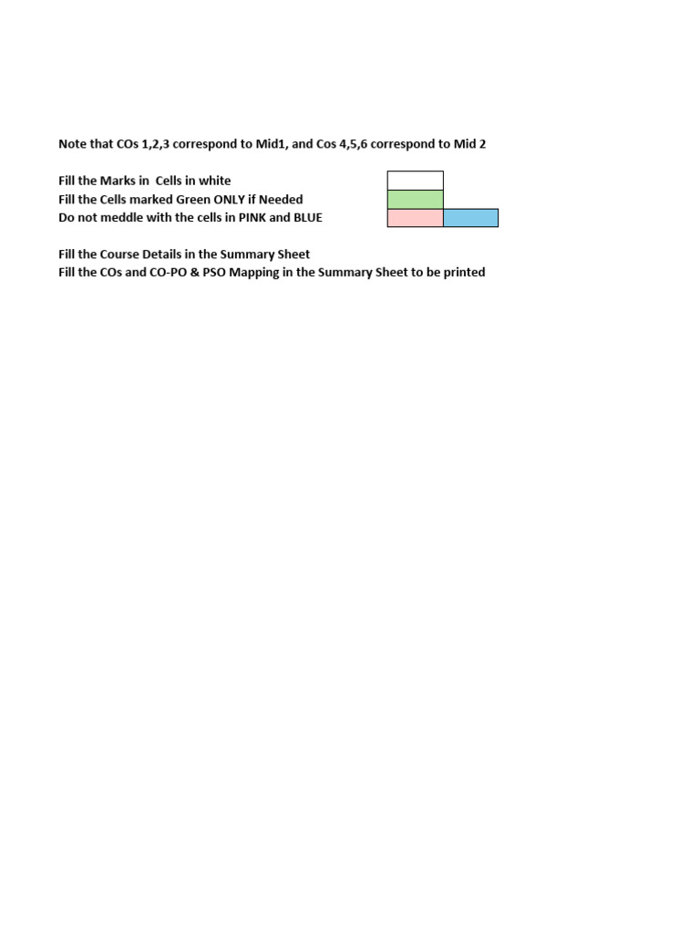 R22 Sem 1 CO PO Attainment Calculation Sheet PDF
