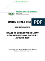 Grade 10 Lockdown Holiday Revision Document 2020 Updated