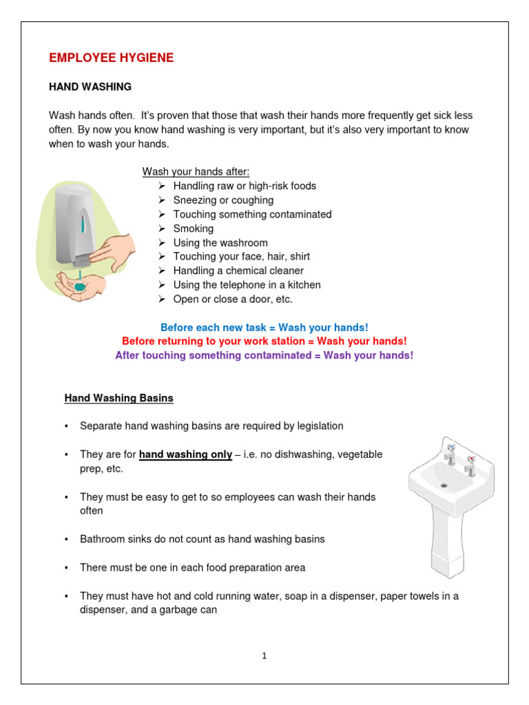 Employee Hand Hygiene Guidelines | PDF | Hand Washing | Medical Specialties