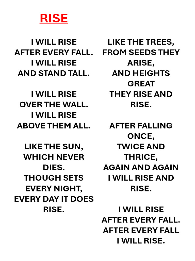 Inspirational Poem on Resilience | PDF | Sports & Recreation