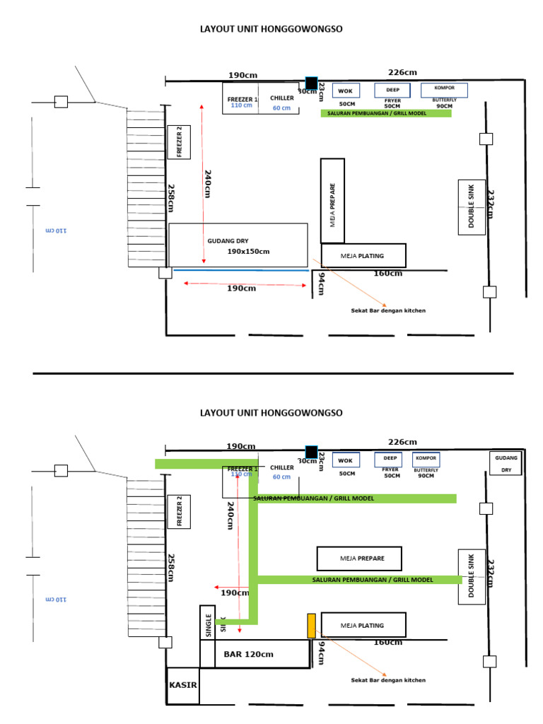 Layout Meja Plating Dapur Honggowongso | PDF