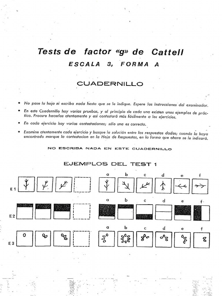 Cuadernillo Respuesta Catell 3 Forma A | PDF
