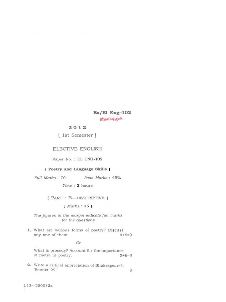 Poetry and Language Skills Exam Guide | PDF | Poetry