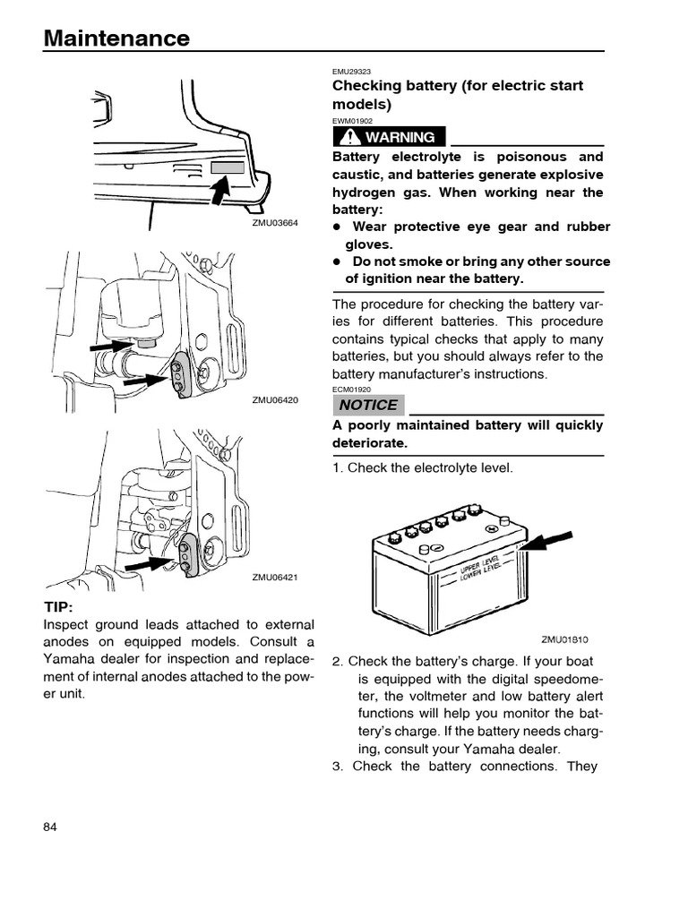User Manual Yamaha F40 (2013) (English - 102 Pages) | PDF | Battery ...