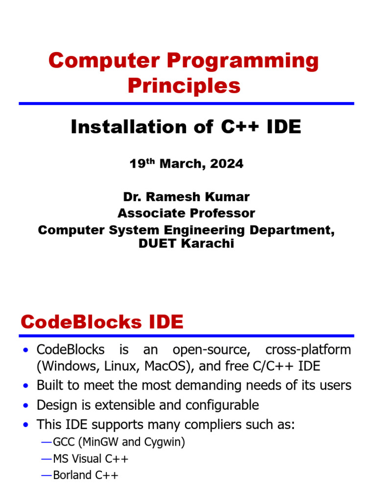 Lec-02-Installation and Basic Programming - C++ | PDF | Art | Computers