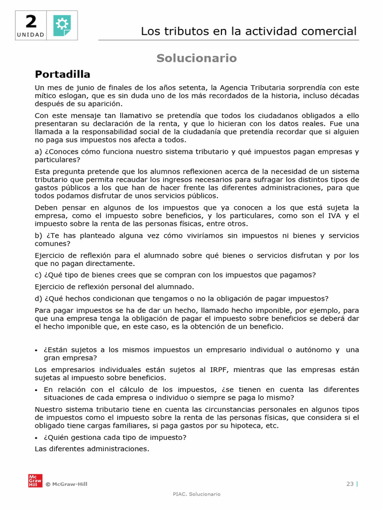 Soluciones Ud 2 | PDF | Impuestos | Impuesto sobre la renta