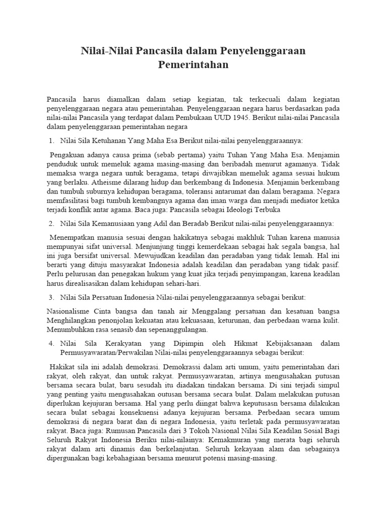 Nilai Nilai Pancasila Pdf