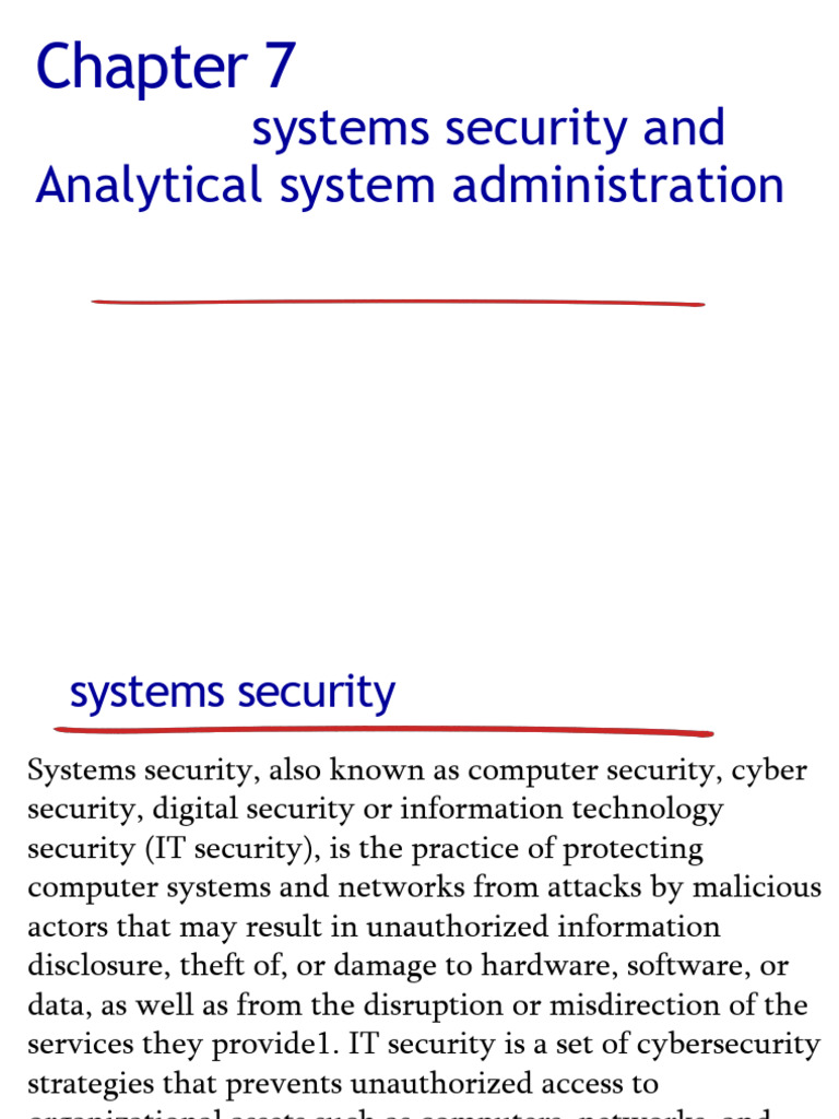 Chapter 7 Systems Security | PDF | Security | Computer Security