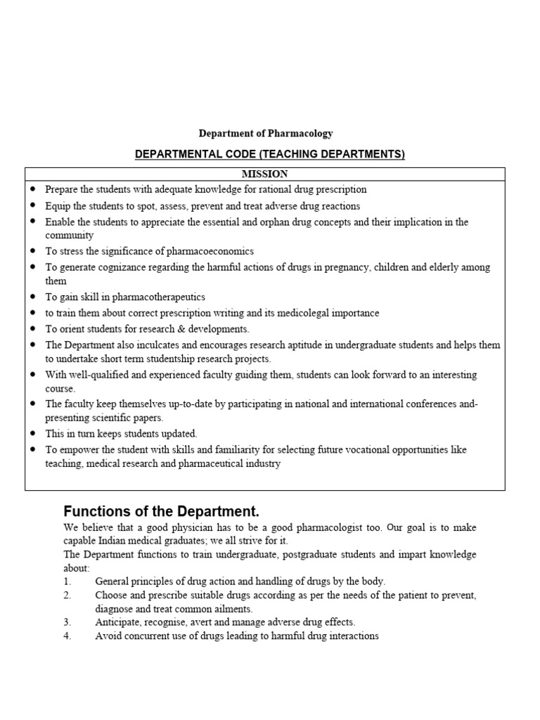 Pharmacology department sop standard operating procedures pdf pdf