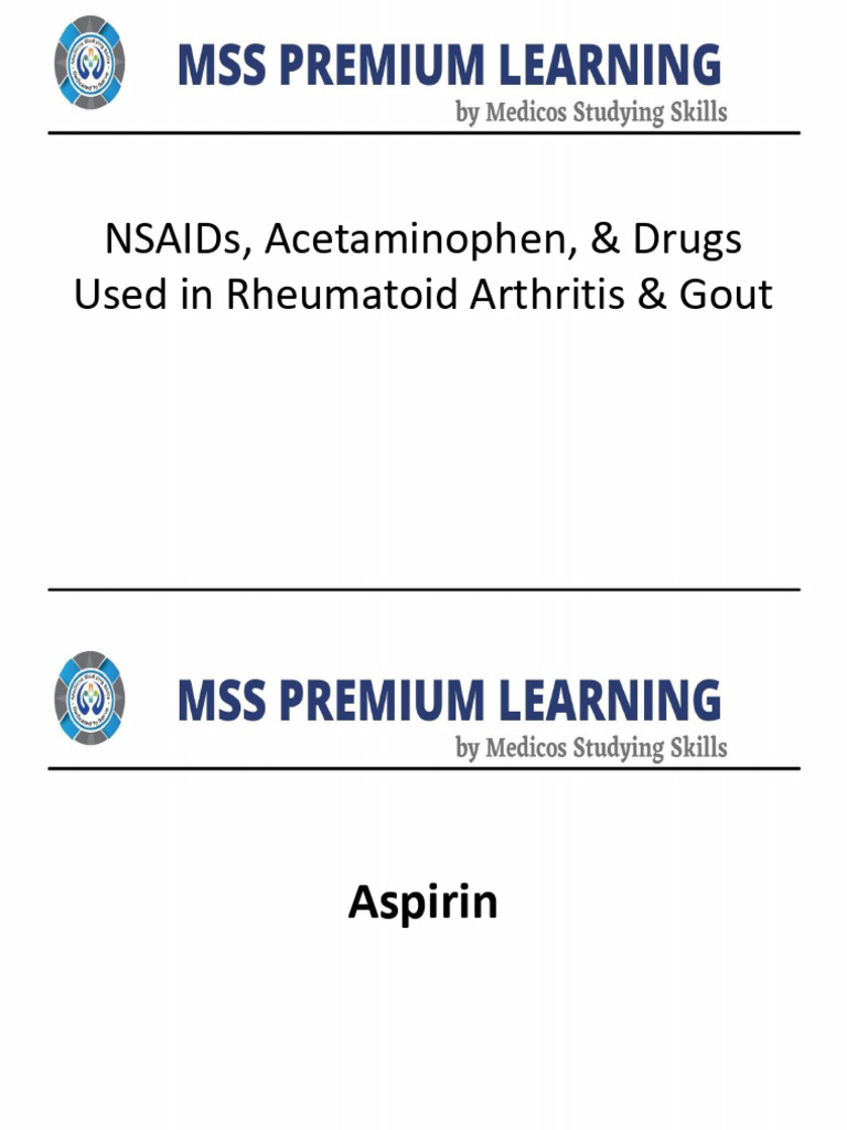 Lecture 22 NSAIDS | PDF | Aspirin | Nonsteroidal Anti Inflammatory Drug