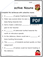 Collective Nouns Worksheet 3 Sentences