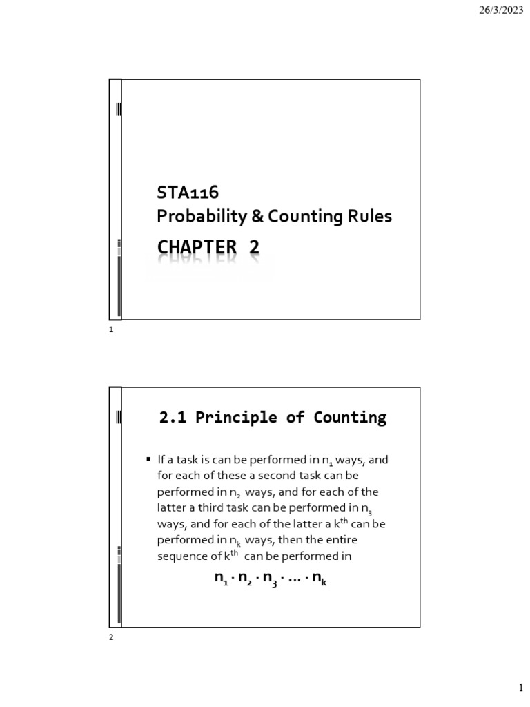 Probability and Counting Rules Overview | PDF | Probability | Odds