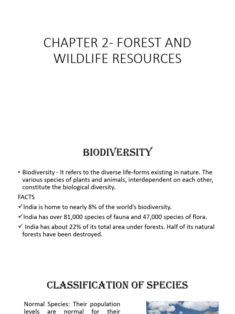 Forest and Wildlife Resources Overview | PDF | Biodiversity | Tiger