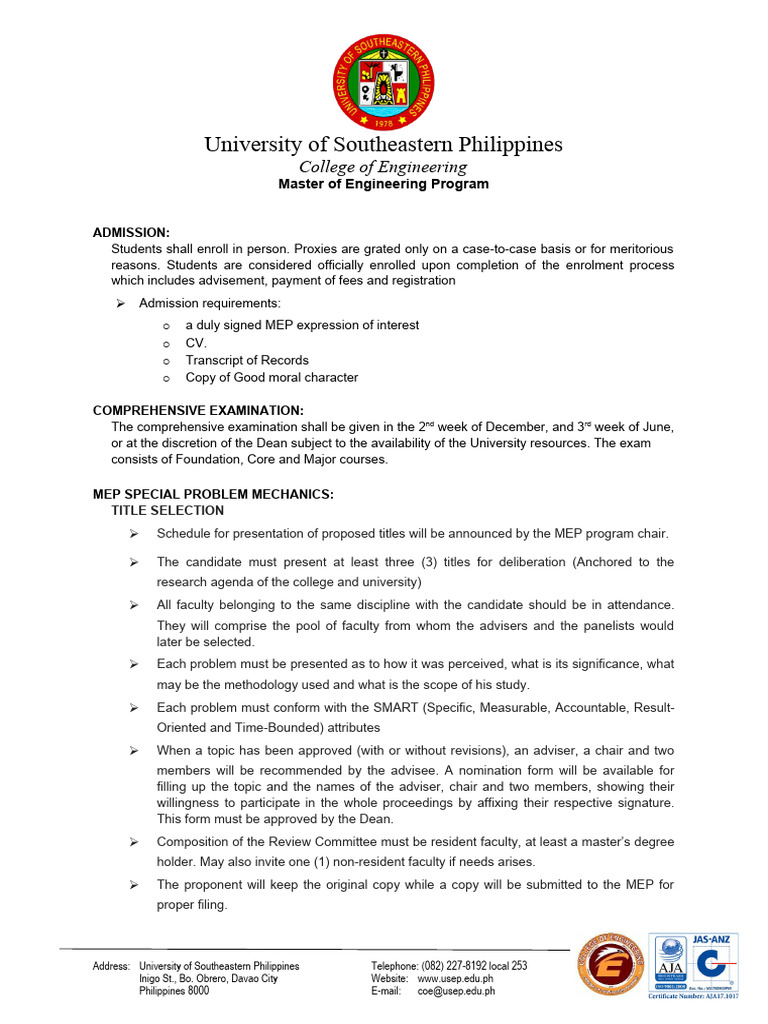 Master of Engineering Admission Guide | PDF | Career & Growth ...