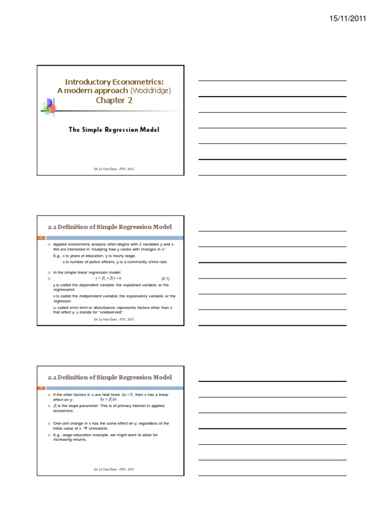Understanding Simple Regression Models | PDF | Ordinary Least Squares ...