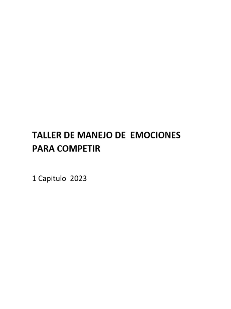 Taller de Manejo Emocional en Competencia | PDF | Las emociones | Ira