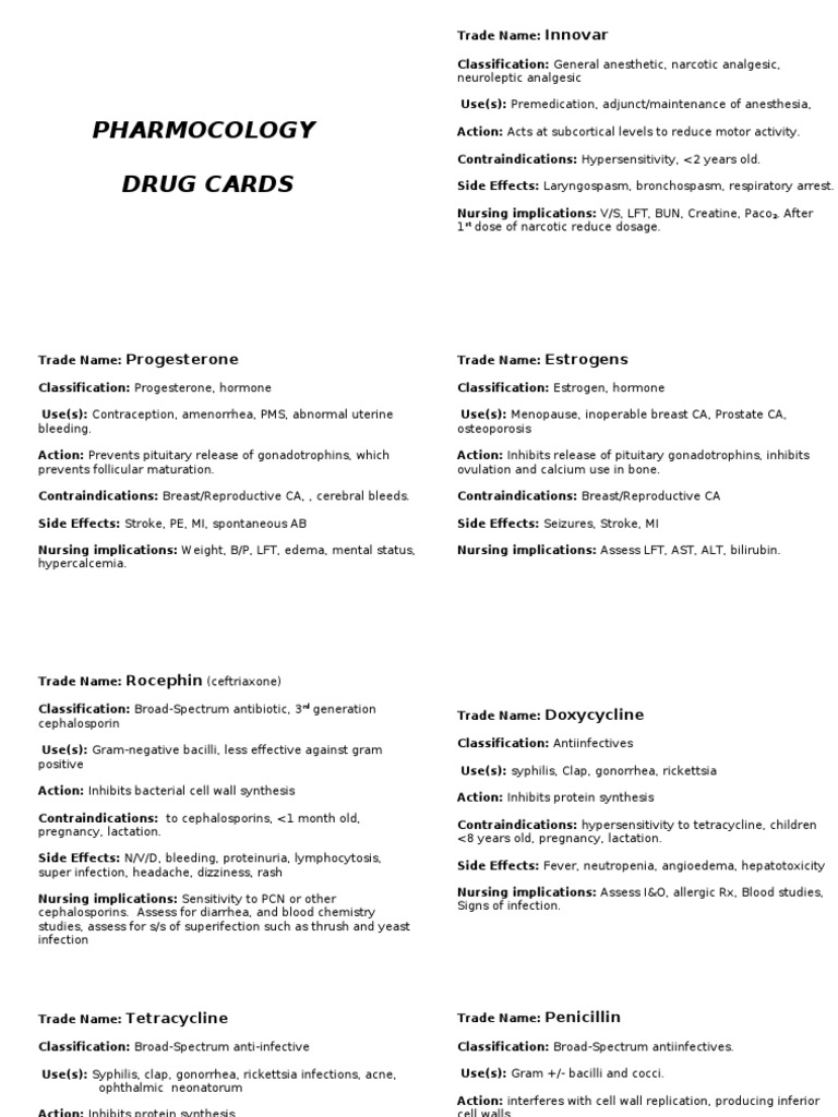 1000 Drug Cards Opioid Hyperglycemia