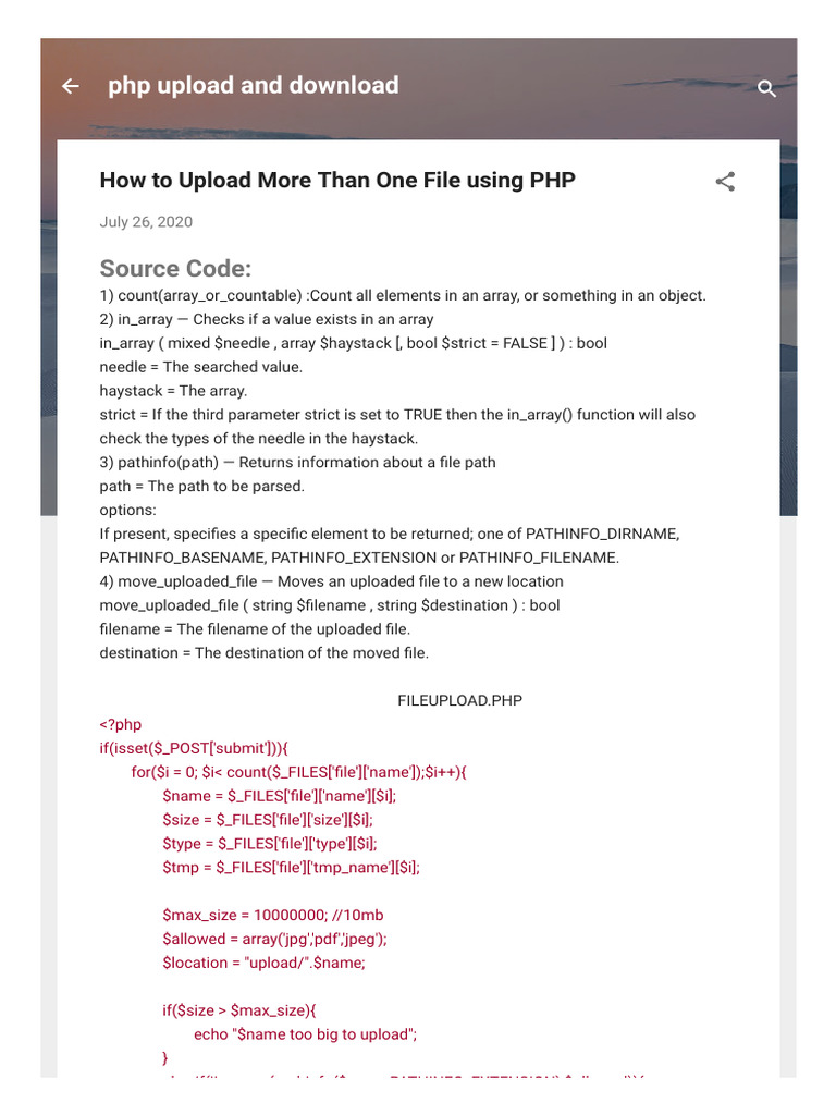 How To Upload More Than One File Using PHP - 1638019659822 | PDF | Php ...