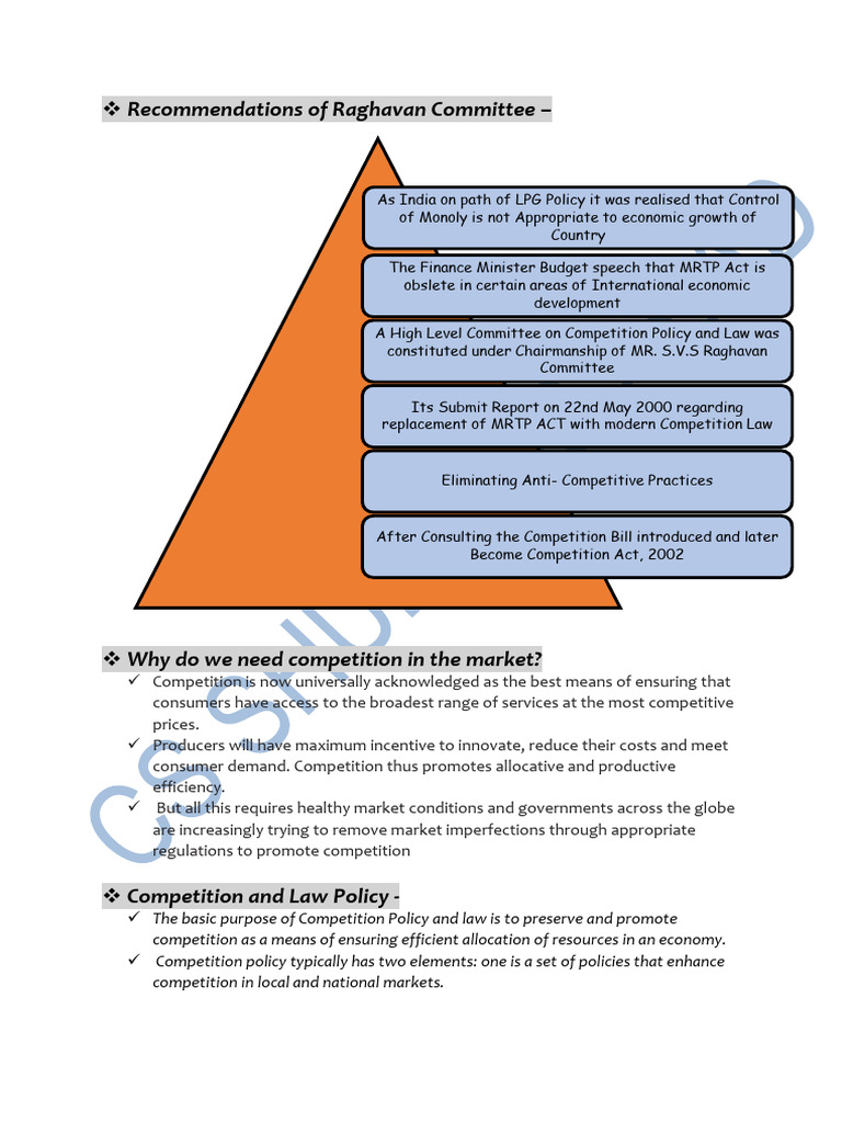 Raghavan Committee Competition Recommendations | PDF | Competition Law ...