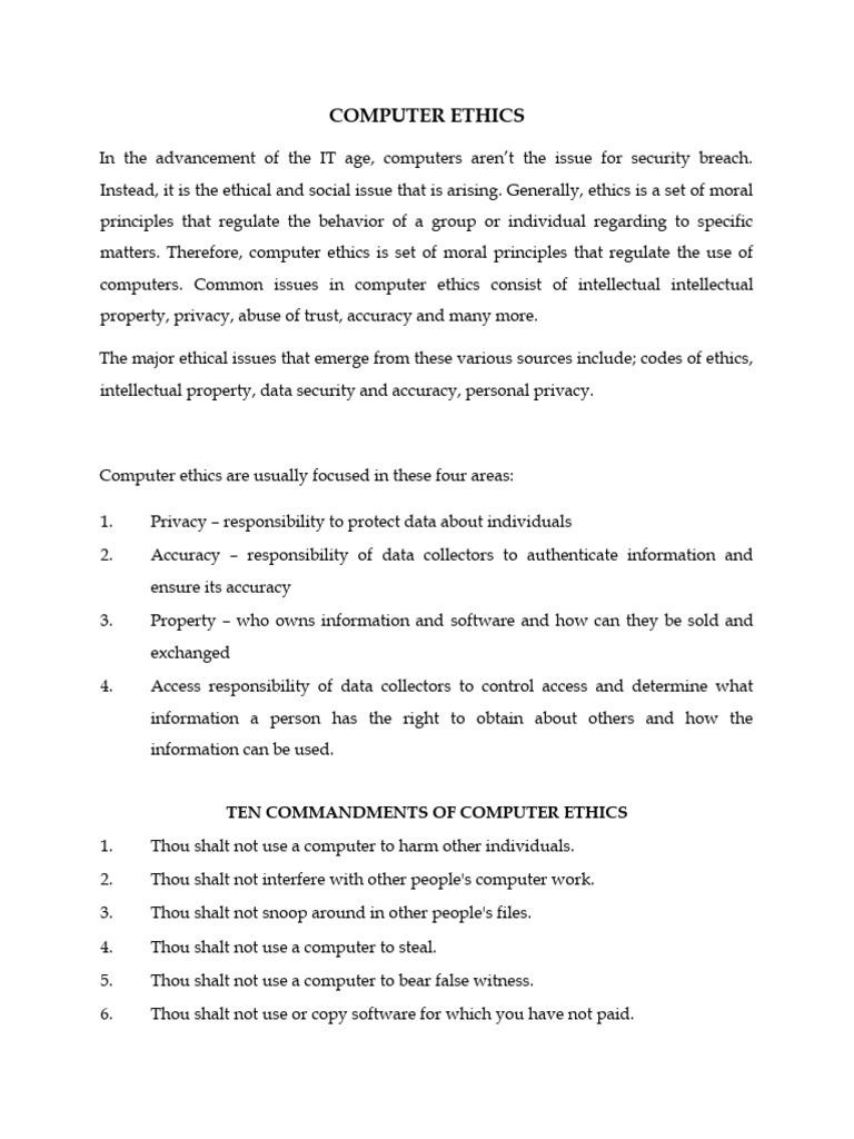 Ethical Responsibilities of Computing Professionals | PDF | Spamming ...