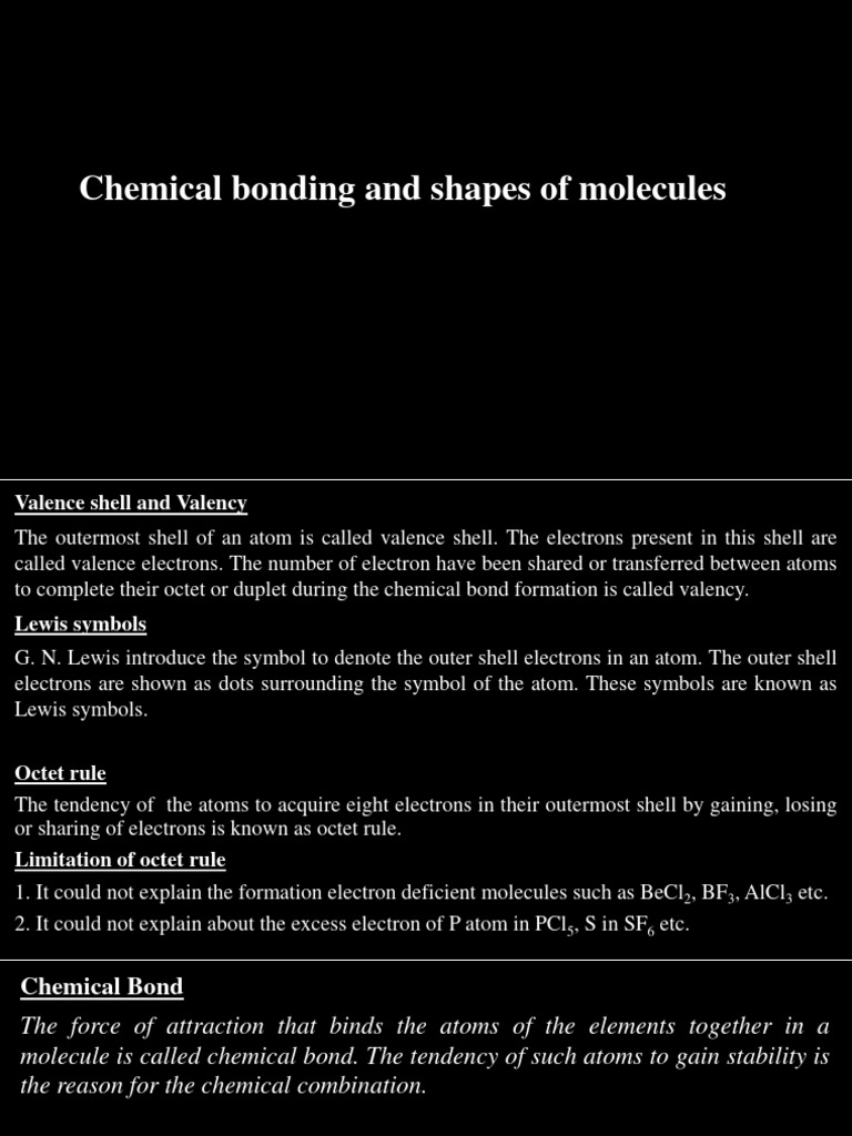 Chemical Bonding and Shapes of Molecules | Download Free PDF | Chemical ...