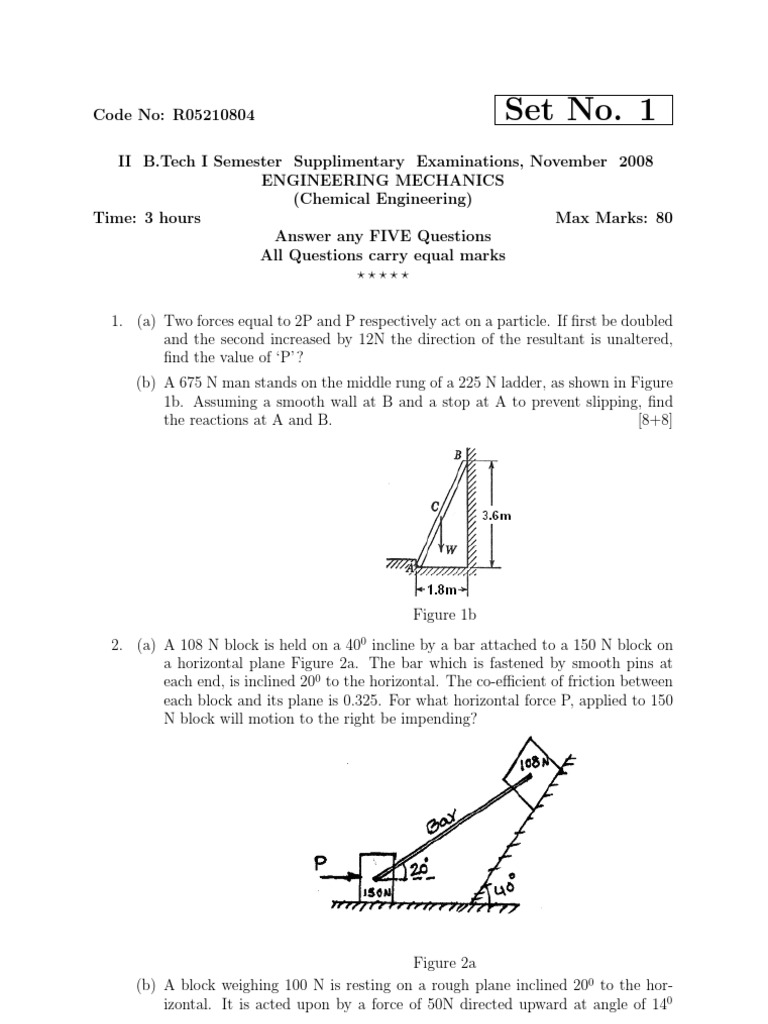 Forces and Mechanics in Engineering | PDF | Belt (Mechanical ...