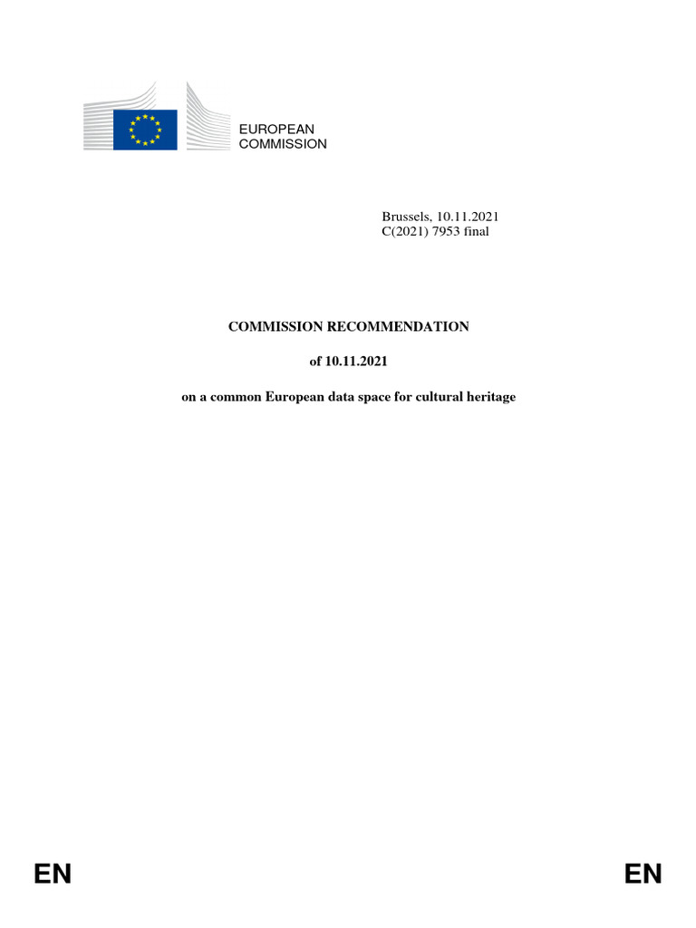 European Data Space for Cultural Heritage | PDF | Cultural Heritage ...